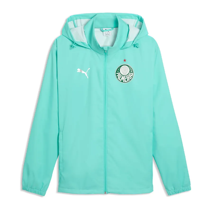 Jaqueta Corta-Vento com Capuz Palmeiras Puma 26/27 Verde-Água